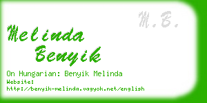 melinda benyik business card